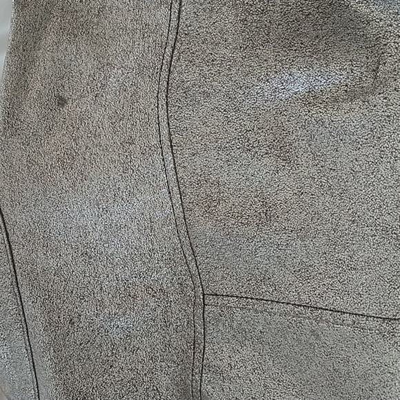 Chico's Silver Metallic Genuine Leather Moto Jacket Chico's 2 (US L or 12) - Picture 9 of 9